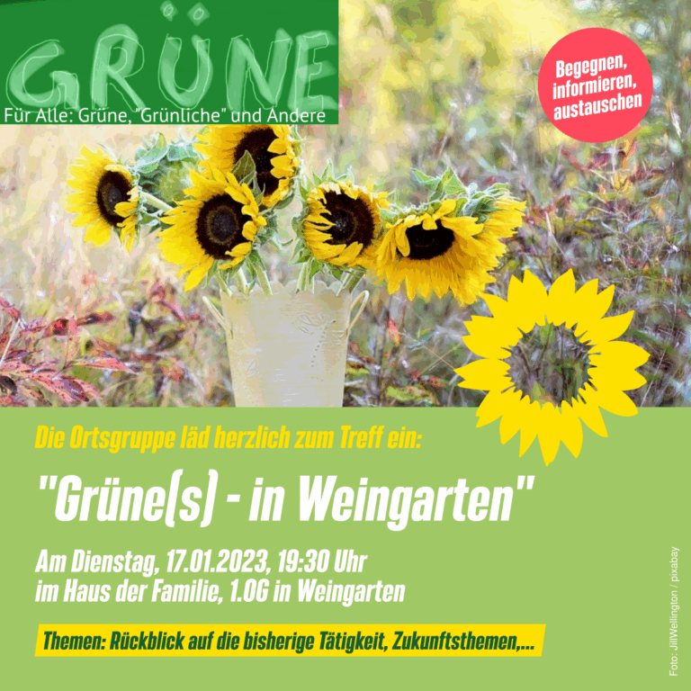 Einladung zum Treff: Grüne(s) – in Weingarten
