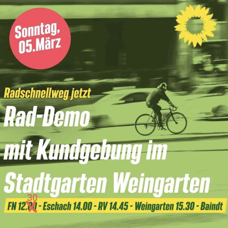 Raddemo für Radschnellweg